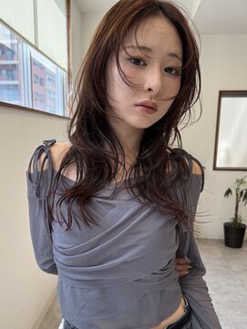 ロエム(Loem) ピンクブラウンレイヤーカット顔まわり20代30代立川