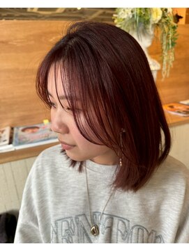 ギネス(Giness) 大人ガーリー大人可愛いレッドブラウンミディ