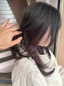 アヴァンス 天王寺店(AVANCE.) インナーカラー×パープル