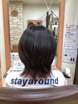 ヒラトヤ 肴町店 くびれヘアウルフカットシースルーバング韓国グレーベージュ