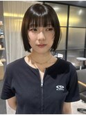 韓国ボブレイヤーハッシュカット切りっぱなし面長20代30代渋谷