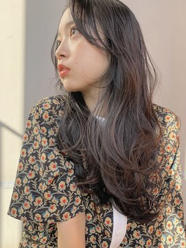 リンネテラス(Lin'ne terrace) 透け感暗髪×ふんわりカールロング＊/こなれヘア/大人可愛い