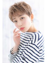 ミック ヘアアンドメイク アップ 駒込店(miq Hair&Make up)&nbsp;ハイトーンで個性的★大人かっこいい金髪ボブショートc1