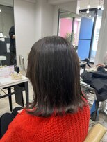 アジールヘア 所沢プロペ通り店(agir hair)&nbsp;黒髪アッシュ系外ハネボブ