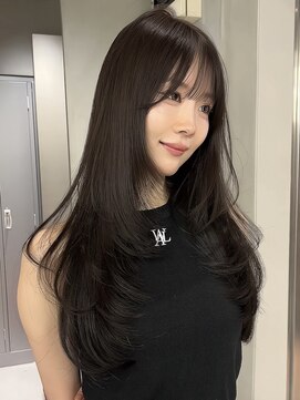 サイン 表参道(SIGN) 韓国ヘアグレージュカラーブリーチ無し髪質改善イヤリングカラー