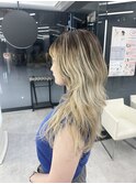 ブロンドバレイヤージュ×ロングウルフ