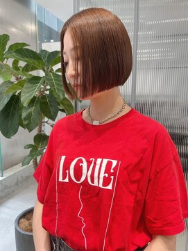 ガリカ 大名(Gallica) 【森千晶】ぷつっと前下がりボブに艶感たっぷり暖色カラー