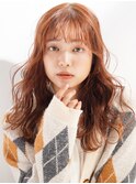 ラフ巻きニュアンスウェーブ アプリコットオレンジ