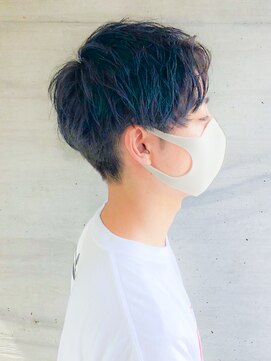 ハートクリップアームズ 橿原店(HEART CLIP arms) 王道メンズニュアンスパーマ外ハネ無造作ハイトーンカラー