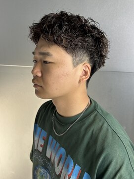 ゼスト リル 新宿(ZEST lill) 短髪パーマ　メンズショート　ブラウンカラー