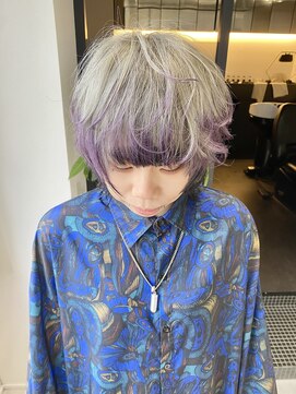 ノブレス ノアール(NOBLESSE NOIR) 中性ウルフ/シルバー/エンドカラーラベンダー&ブラック