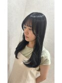 ブルーグレー×レイヤーカット