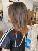 ミディアム裾カラーきつねオレンジ埼京線赤羽