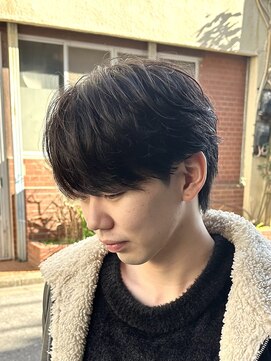 ガオプロデュースバイレボ(gao produced by revo) フェザーパーマ/シースルーマッシュ/センターパート/メンズ