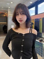 ロンドルーチェ 心斎橋(Lond luce)&nbsp;ダークアッシュ/ミディアムレイヤーカット［髪質改善/縮毛矯正］