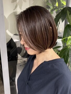 GBG 宇都宮 くびれショートボブ40代50代グレイカラー白髪染め白髪ぼかし