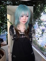 キイ 原宿 表参道(K.e.y)&nbsp;シャギーレイヤー デザインカラー ロングウルフ レイヤーカット