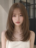 ユーフォリア 青山(Euphoria)&nbsp;ミルクティーベージュミディアムヘアラベンダーカラー薄め前髪◎