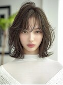 小顔ミディアムパーマミディアムデジタルパーマボブパーマ前髪
