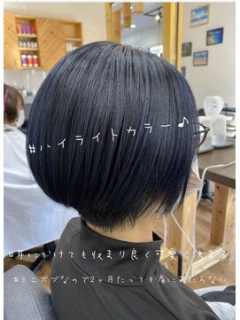 ルッカヘアガーデン バイ ラッシュゴールド(RUCCA HAIR GARDEN by LUSH GOLD) ハイライト×ショートボブ