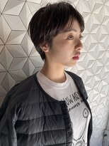 ナタン 自由が丘(NATHAN)&nbsp;シアーグレージュ×ビジネスカジュアル×かきあげバング×ボブ