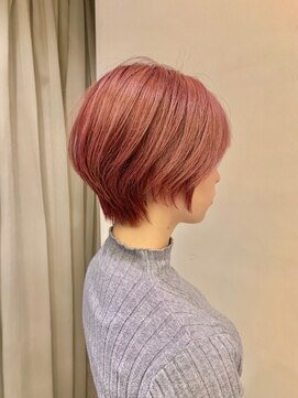 アニュー ヘア アンド ケア(a New hair&care) 20代30代40代抜け感ショートレイヤー春カラーカシスピンク