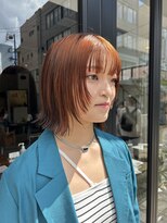 ヘアー アイス ルーチェ(HAIR ICI LUCE) ミニウルフ ボブウルフ オレンジカラー アンブレラカラー / 山中