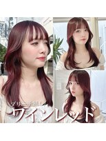 シーン(seen)&nbsp;●ピンクベージュ前髪パーマレイヤーロング●