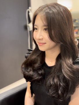 ジエクト ヴィシア(The Ect VIXIA) ヨシンモリ×顔周りレイヤー×韓国巻き×韓国ヘア×グレージュ