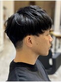 ビジネスショートメンズマッシュツイストパーマツーブロック
