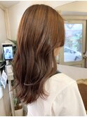 ミルクティーベージュふわ巻きカールロングヘア梅ヶ丘経堂美容室