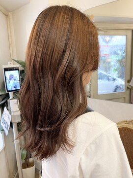 アミュレ(Amule) ミルクティーベージュふわ巻きカールロングヘア梅ヶ丘経堂美容室
