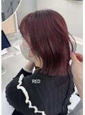 タッセルカット×ブリーチなしレッド