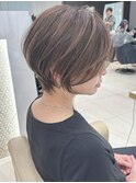 ショートボブ髪型40代50代60代前髪あり前髪なし【橋本】