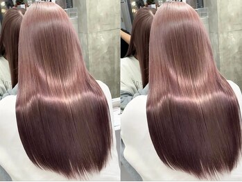 キング 高槻(K!ng)の写真/【髪質改善×縮毛矯正】で誰もが憧れるサラサラツヤツヤヘアーに◎手触りのいい美しい仕上がり＜高槻市駅＞
