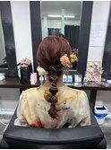 成人式水引アレンジ玉ねぎヘア