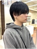 韓国メンズシースルーマッシュダウンパーマ韓国ウルフカット前髪