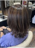ミディアムレイヤー　3Dハイライト　脱白髪染め