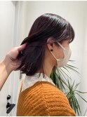 Say.ミディアムインナーカラーホワイトグレージュミニウルフ青山