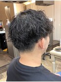 スパイキーショート/ブルーブラック/フェザーパーマ/中村郁未