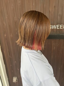 スウィープヘア(Sweep Hair) インナーにピンクを少々