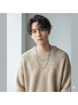 チャチャブラン(cha-cha Blanc) ニュアンスウェーブ × センターパート