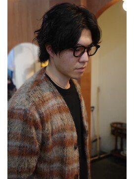 エディ(Edy) メンズ波巻きスパイラルパーマウルフカット韓国ヘア眉毛カット