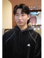 エディ(Edy)&nbsp;メンズセンターパートコンマバング刈り上げ韓国ヘア眉毛カット