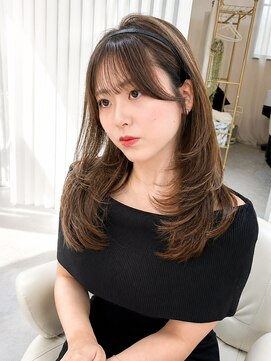 ユイマァル 岡山(YUIMARL) 岡山レイヤーカット20代30代ブリーチなしベージュ顔周りカット