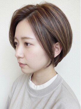 リベルノ(liberuno) 小顔効果◎ハイライト白髪ぼかし透明感ショートボブ30代40代