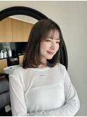 ミディアムレイヤーカット/ベージュカラー/表参道青山/20代30代