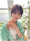 大人ハンサムショート　前髪ありショート