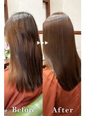 30代40代50代透明感ブラウン#髪質改善#縮毛矯正#クセストパー