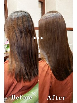 サロンデピレ 30代40代50代透明感ブラウン#髪質改善#縮毛矯正#クセストパー